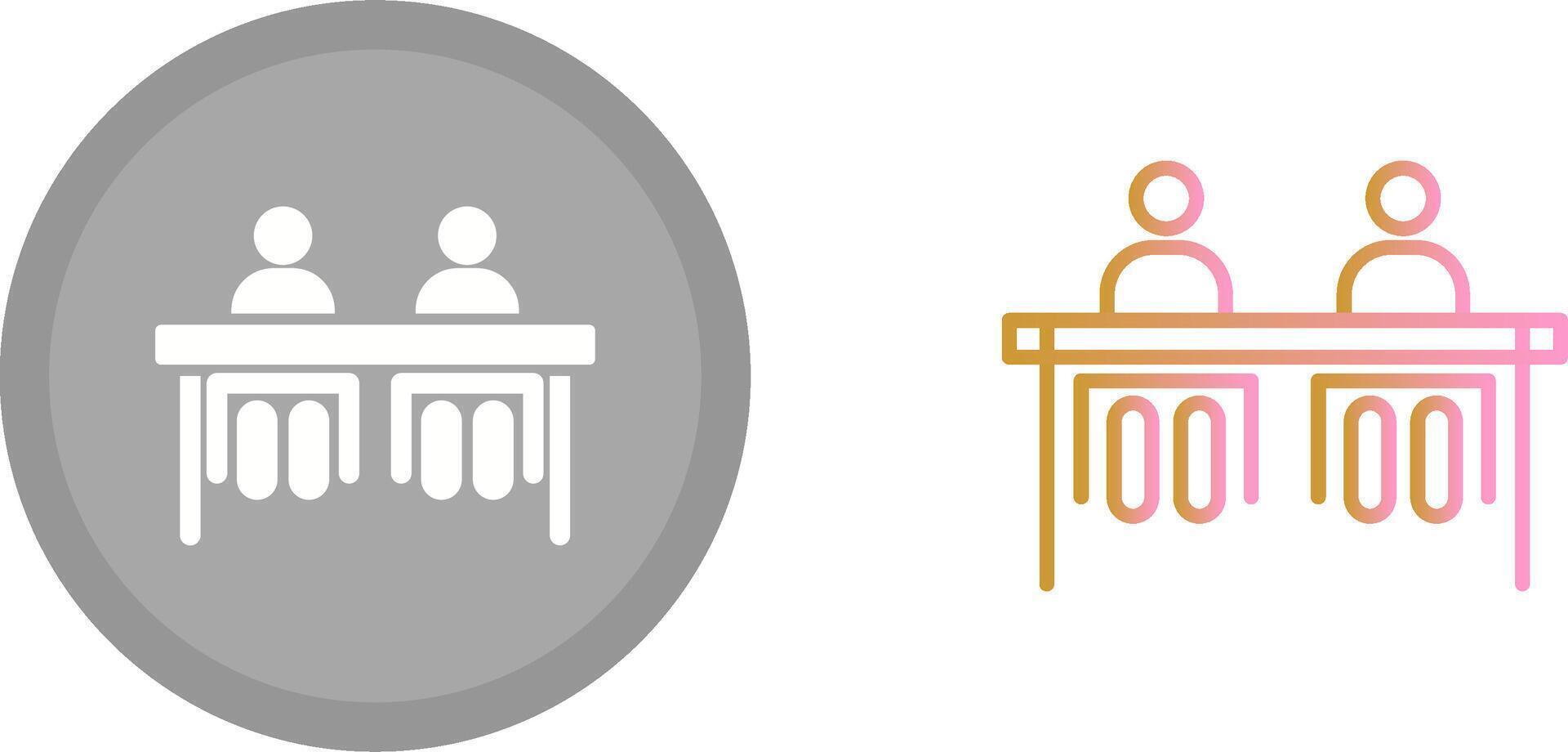 Student Sitting In Classroom Icon vector