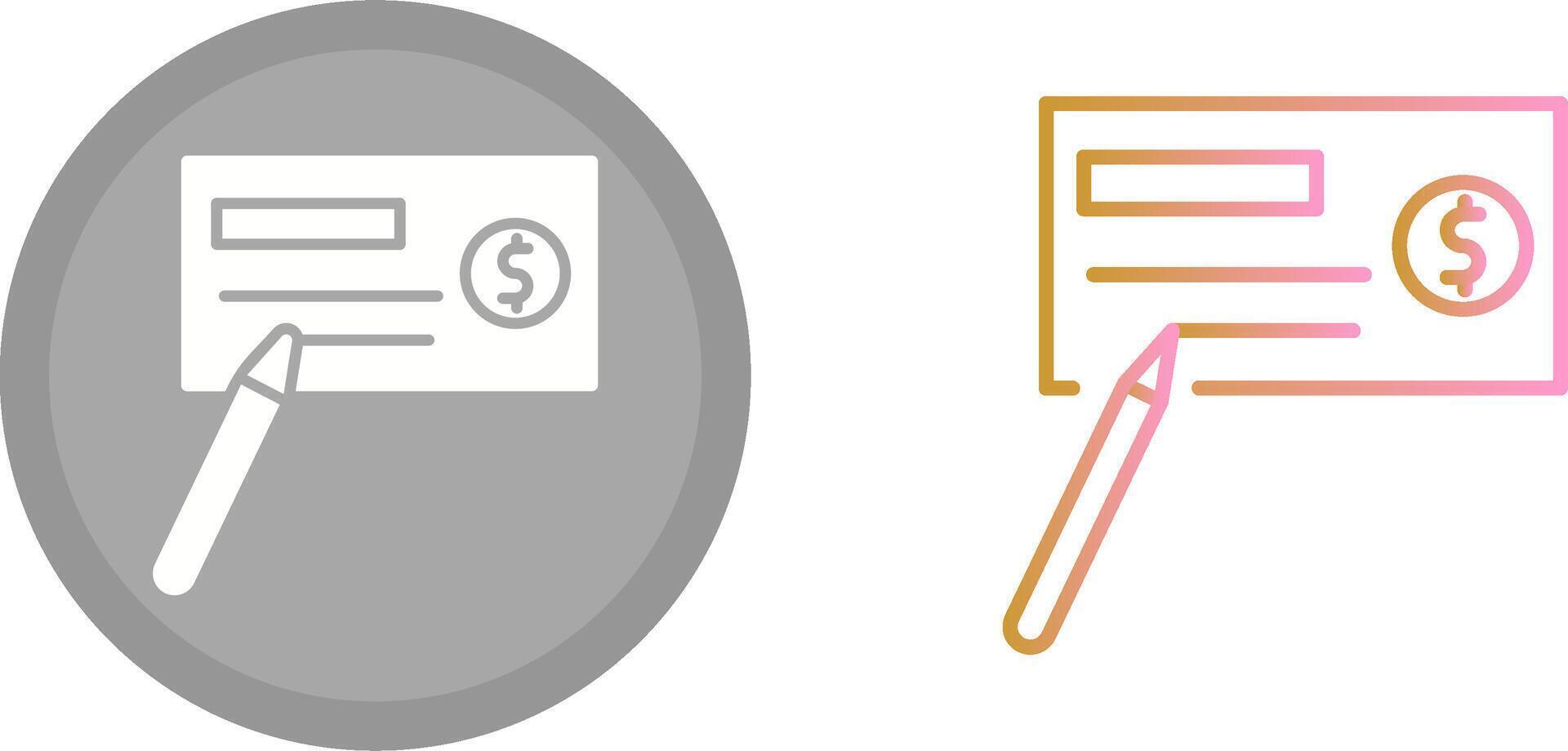 Write Cheque Icon vector