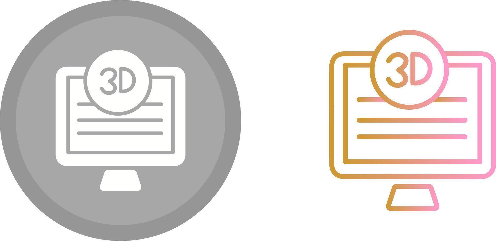 3D Quality Screen Icon vector