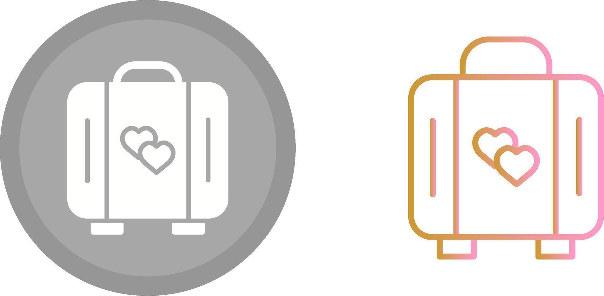 Lover Suitcase Icon vector