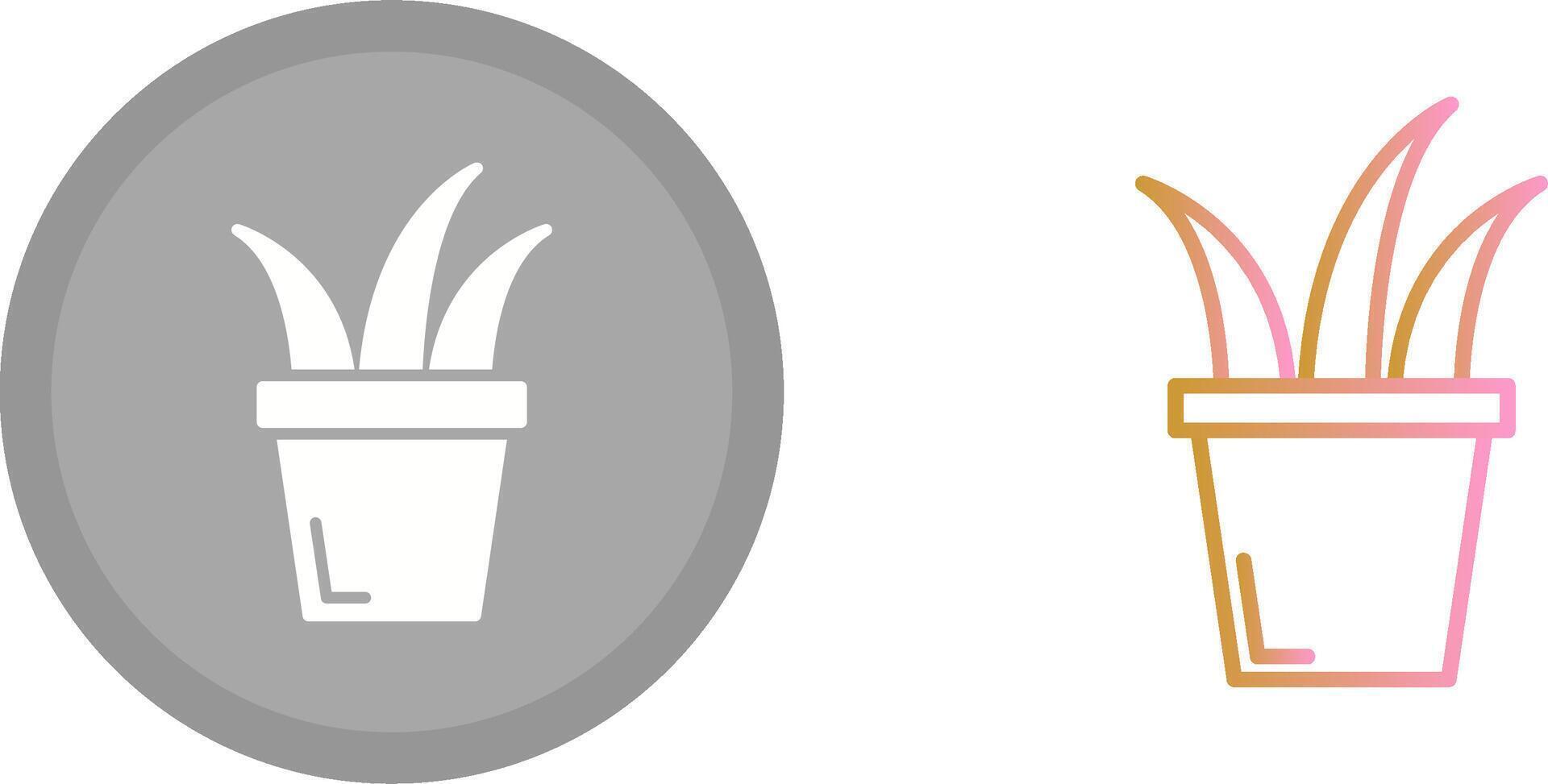 Grass Pot Icon vector