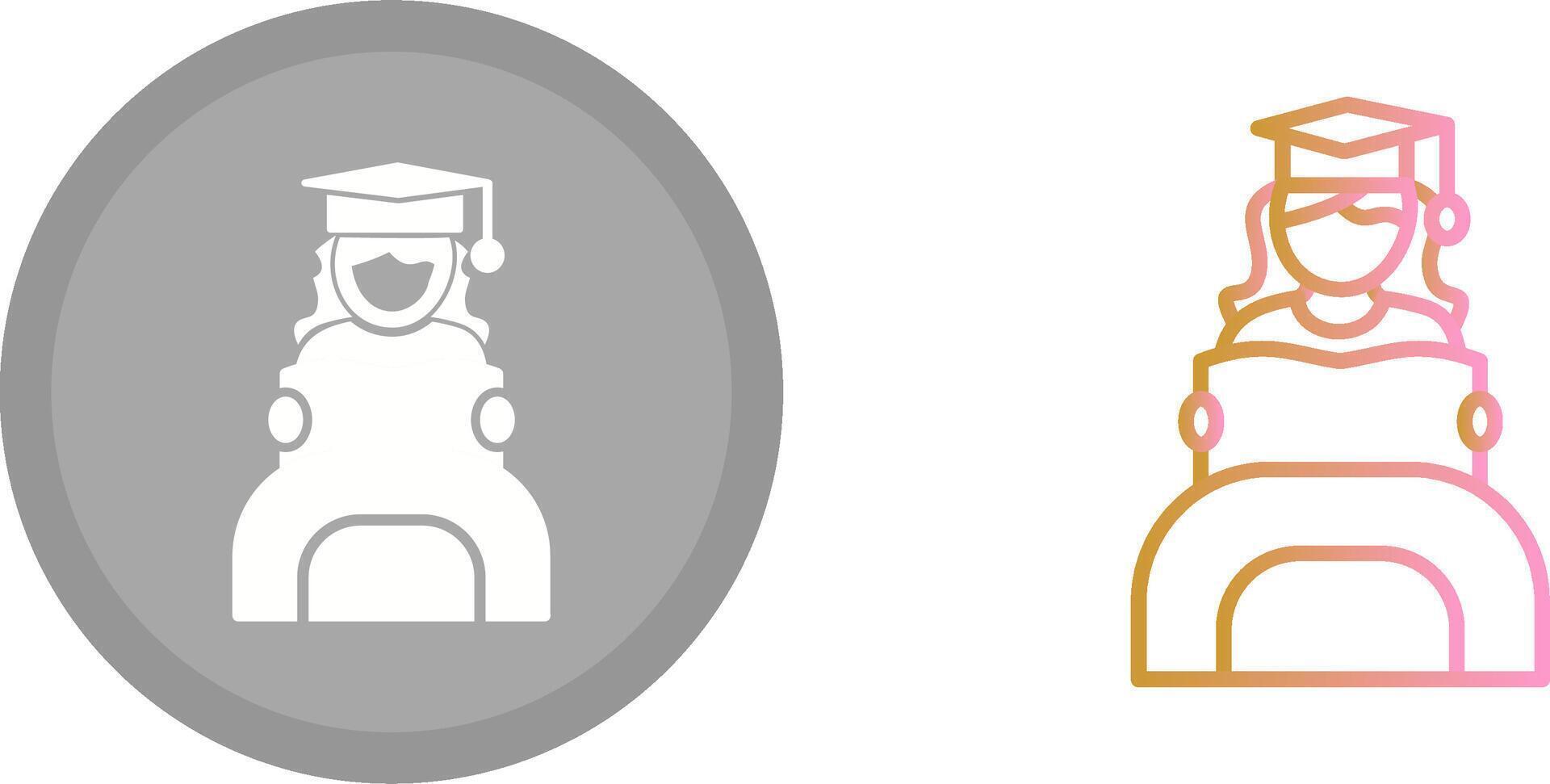 Female Student Studying Icon vector