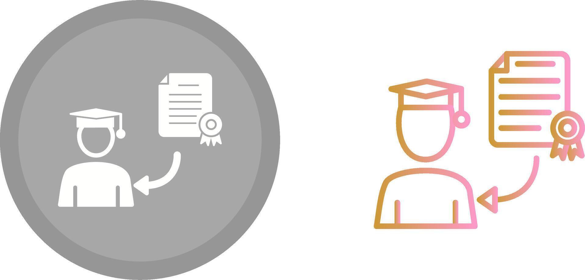 Receiving Diploma Icon vector