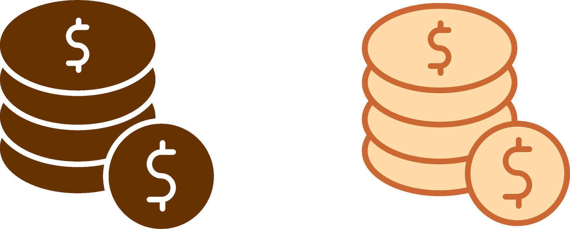 Dollar Coins Icon vector