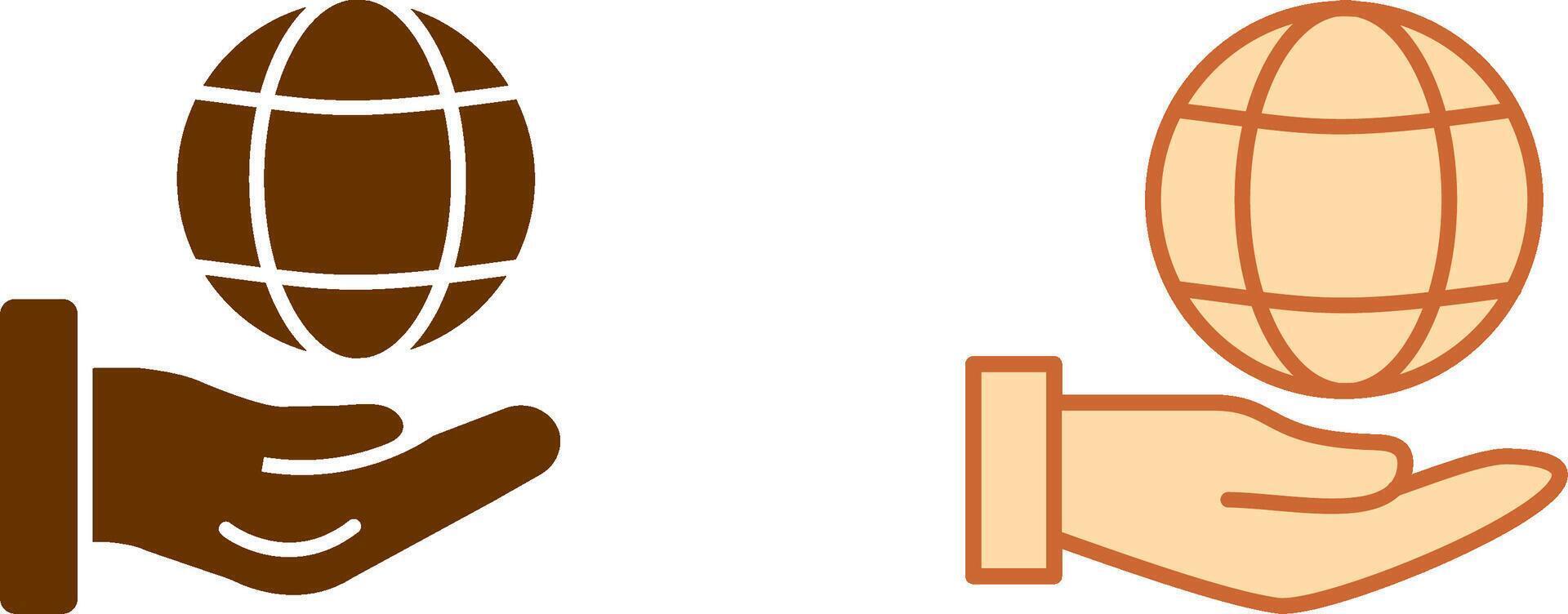 Global Hand Icon vector