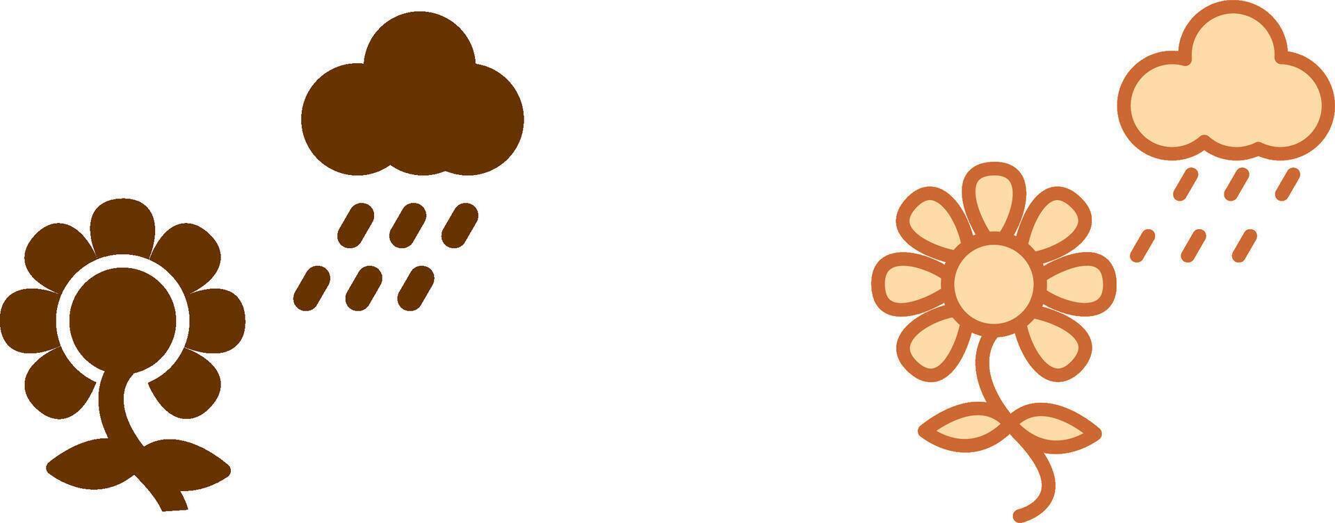 Flower with rain Icon vector