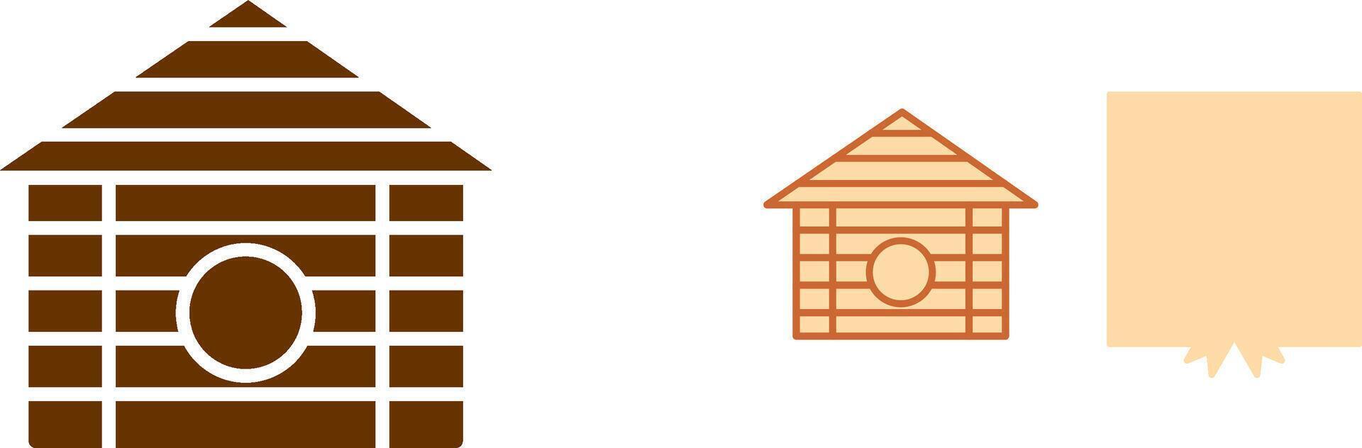 Wood Cabin Icon vector