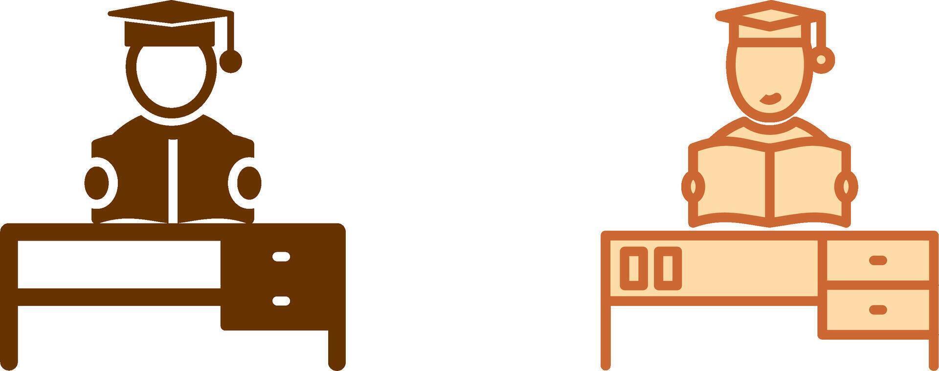 Studying on Desk II Icon vector