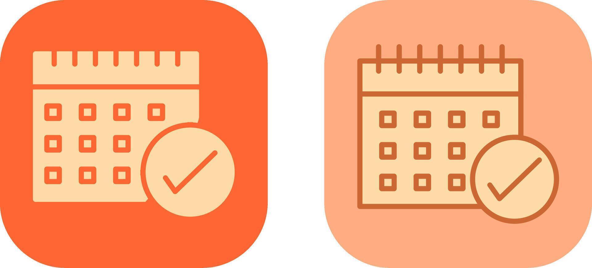 icono de calendario marcado vector