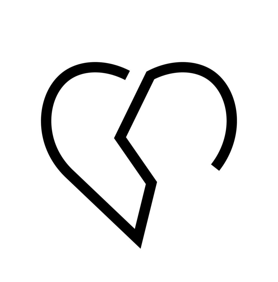 heartbreak line icon sign vector