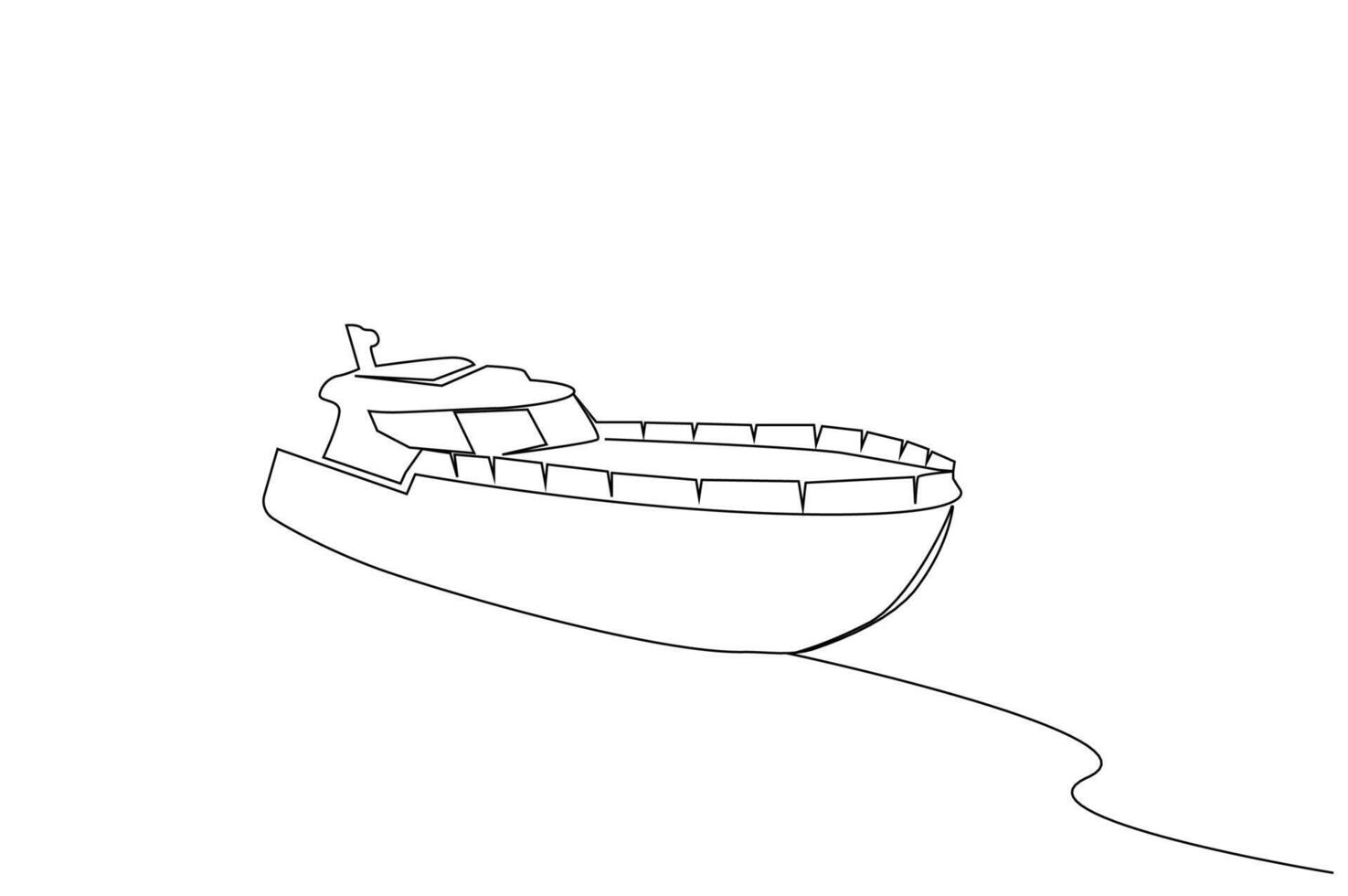 luxury yacht vehicle sea vacation one line art design vector