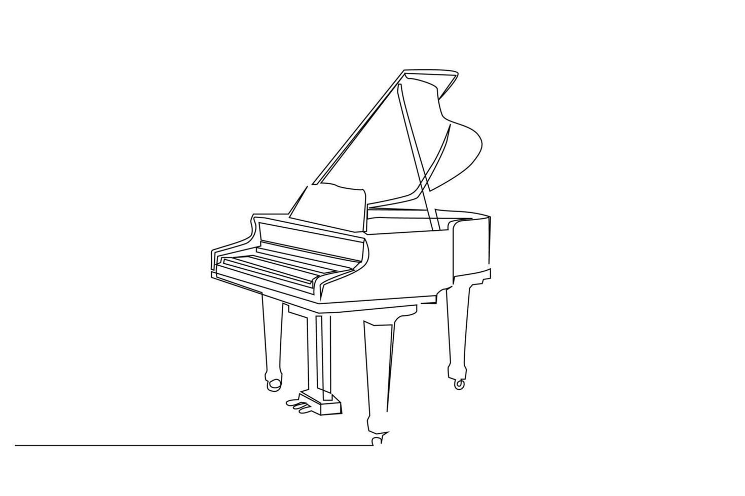 piano musical instrument object one line art design vector