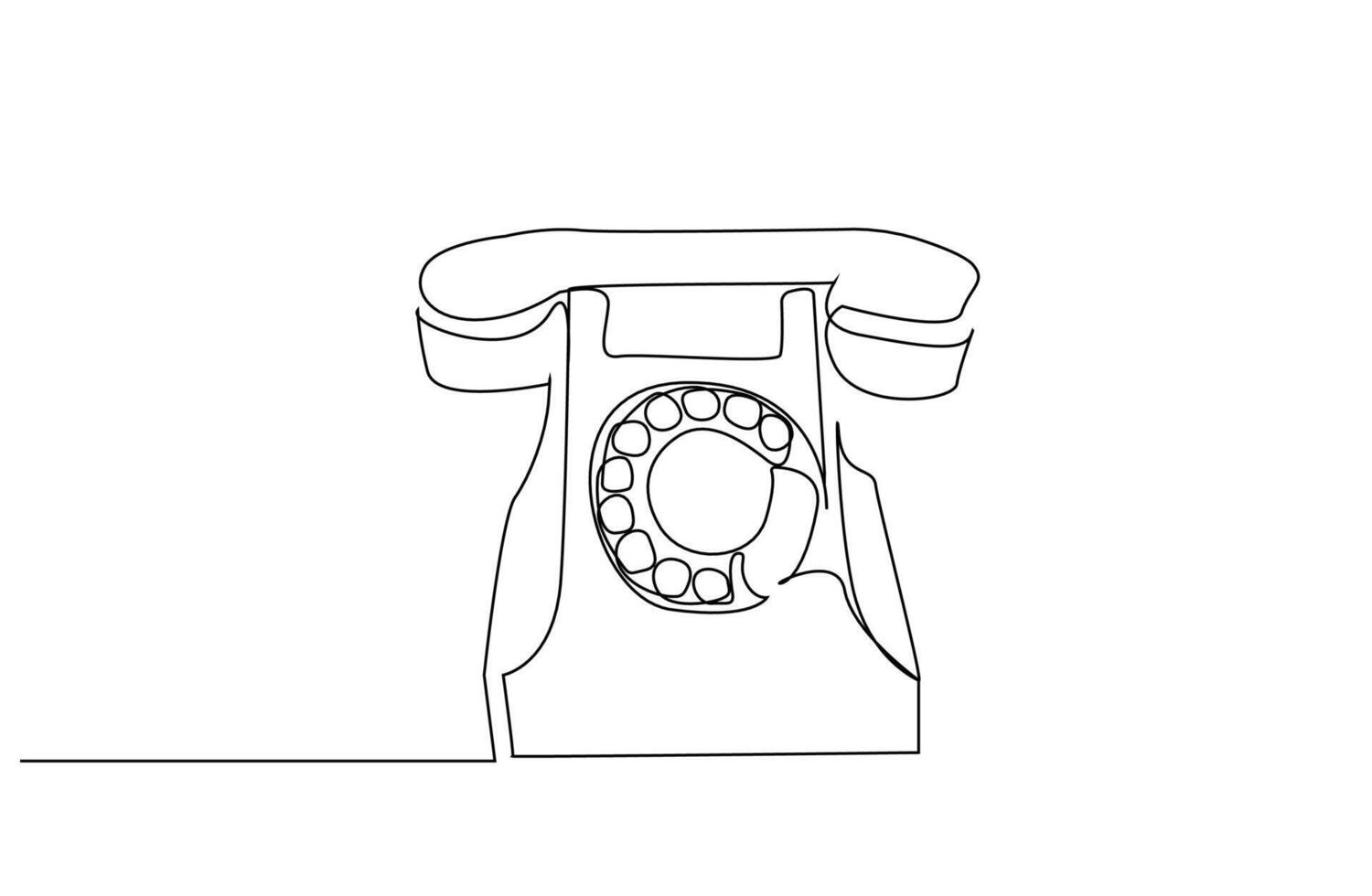 old retro nostalgic vintage analog phone object line art design vector