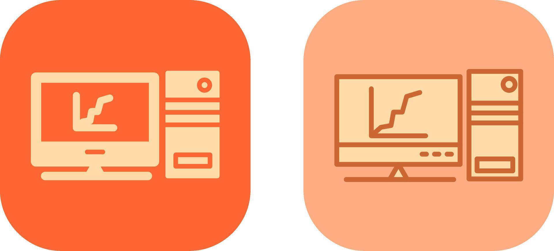 Graph Line Screen Icon vector