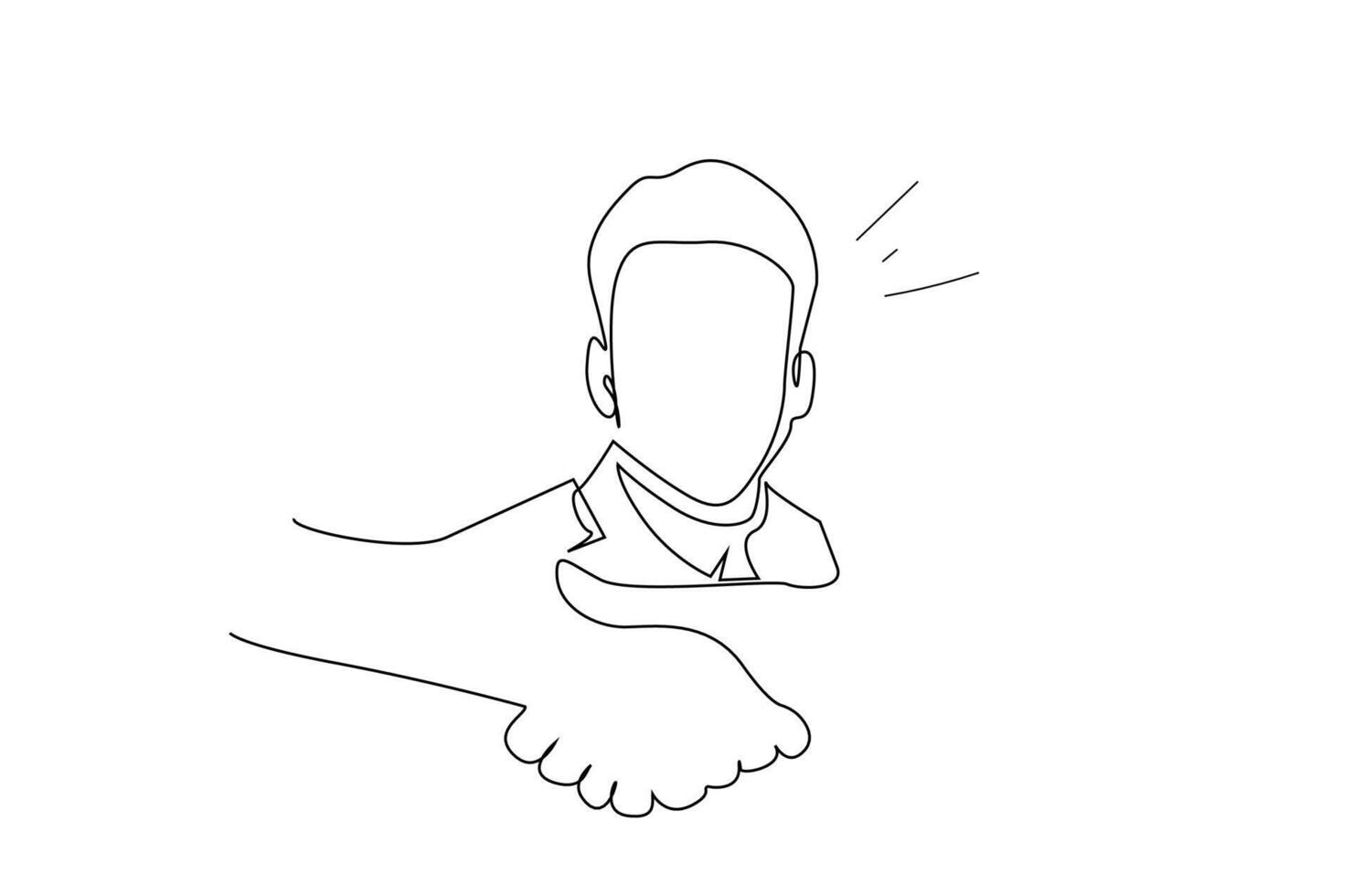 people agreement shaking hands stressed boss manager employee one line art design vector