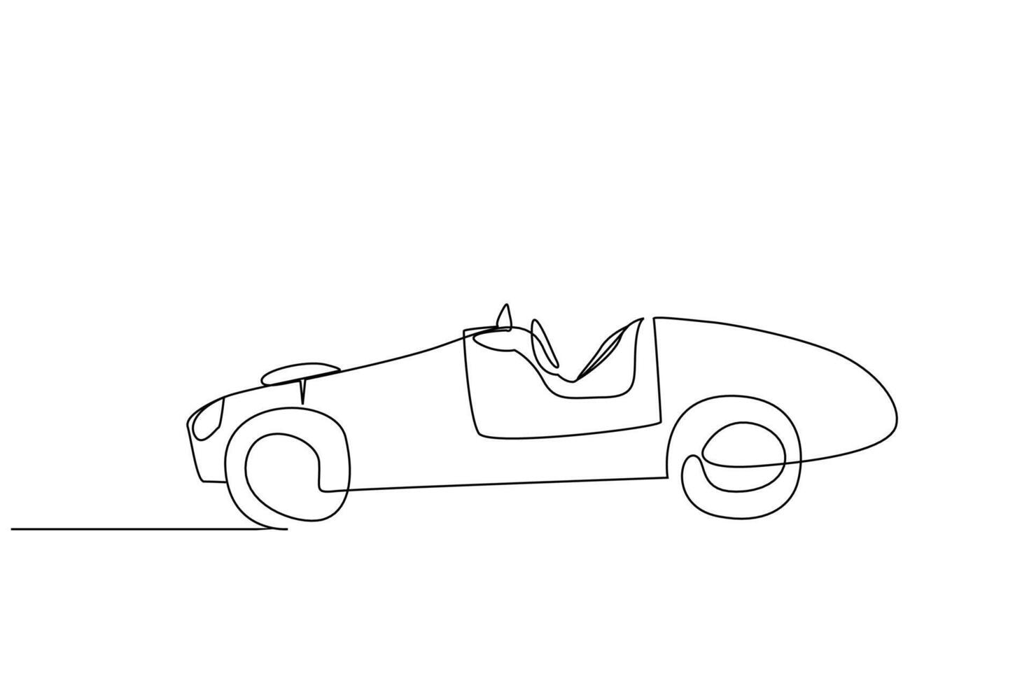 old vintage car luxury vehicle one line art design vector