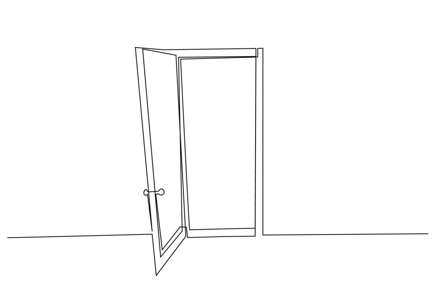 house door open line art design vector