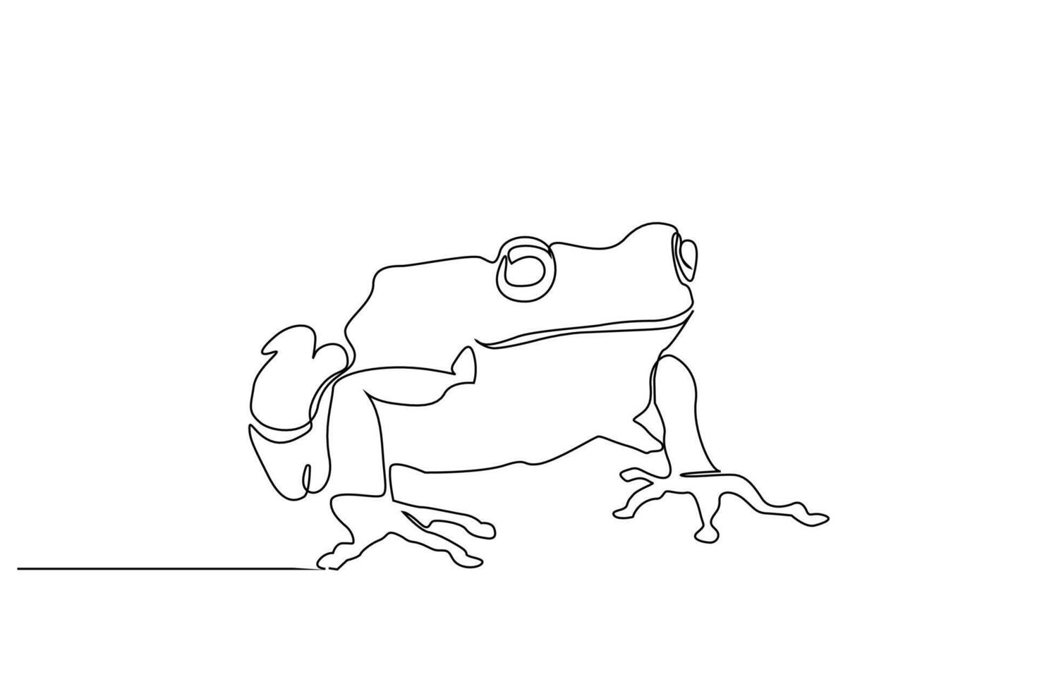 frog animal realistic one line art design vector