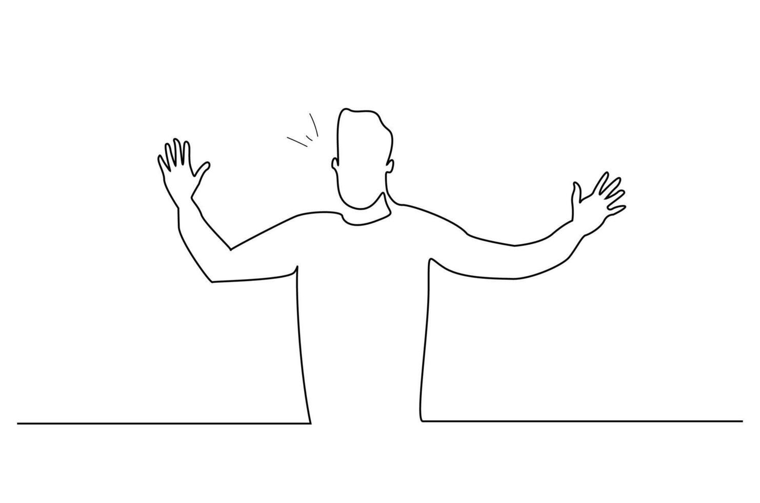 angry shouting man unhappy line art design vector