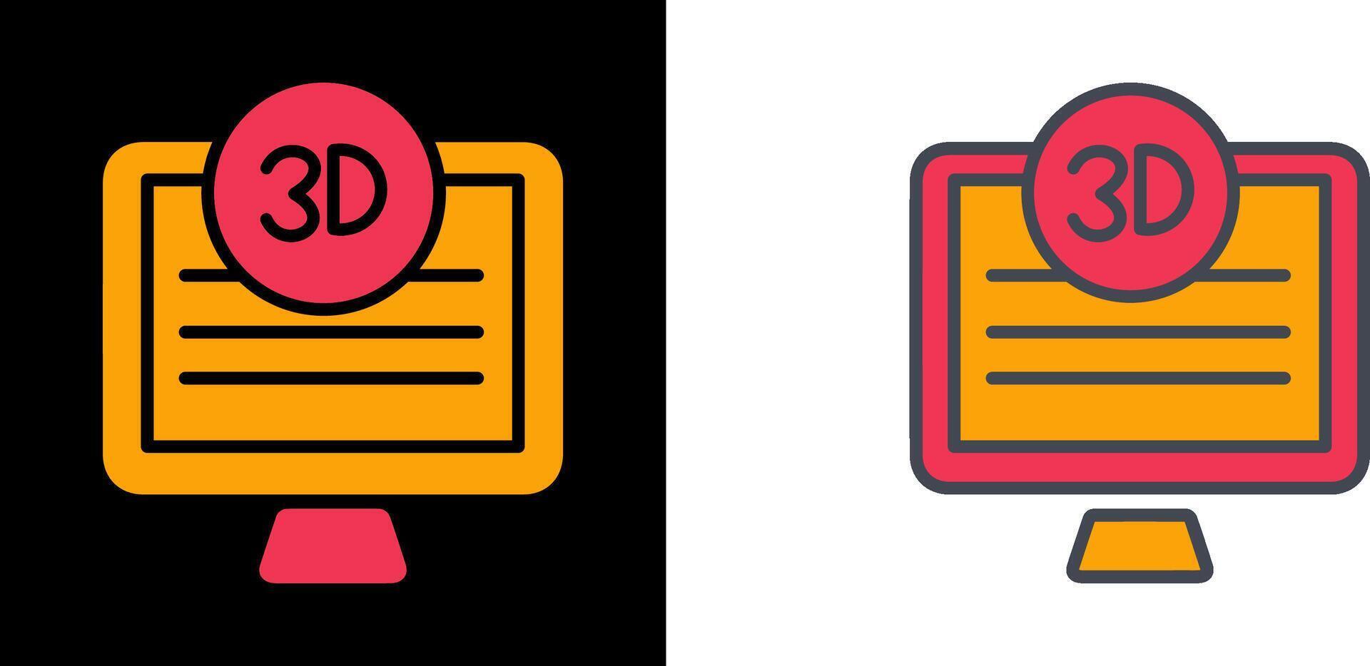3D Quality Screen Icon vector