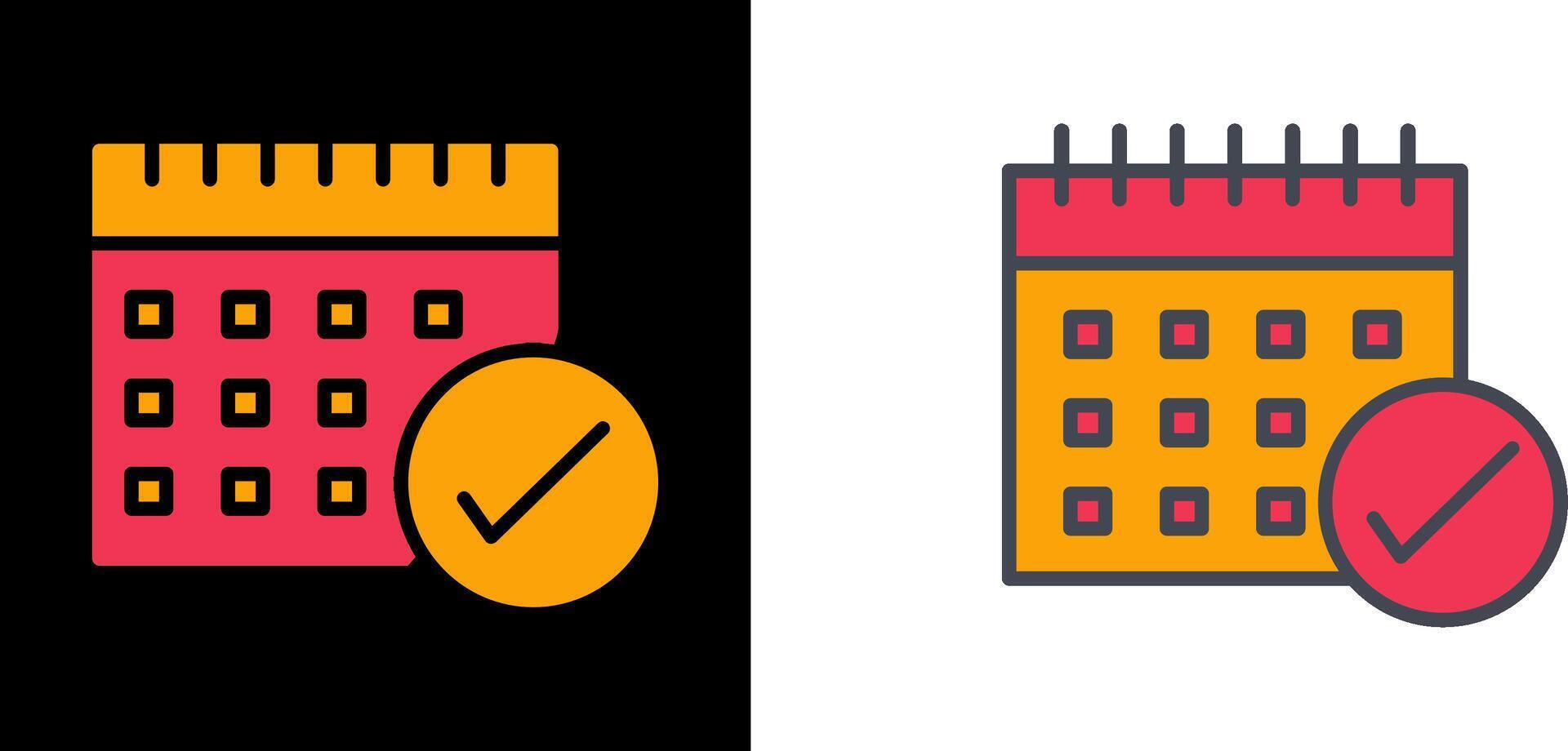 Marked Calendar Icon vector