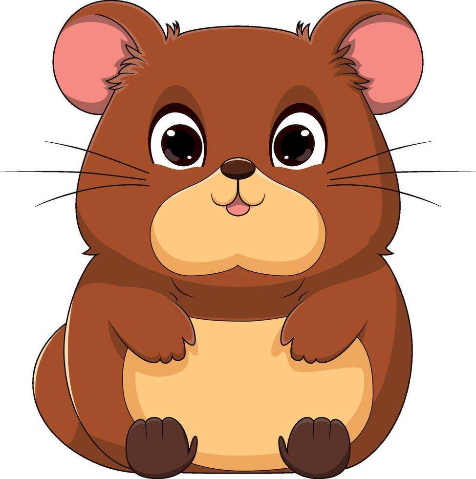 Cute common gundi cartoon on white background vector