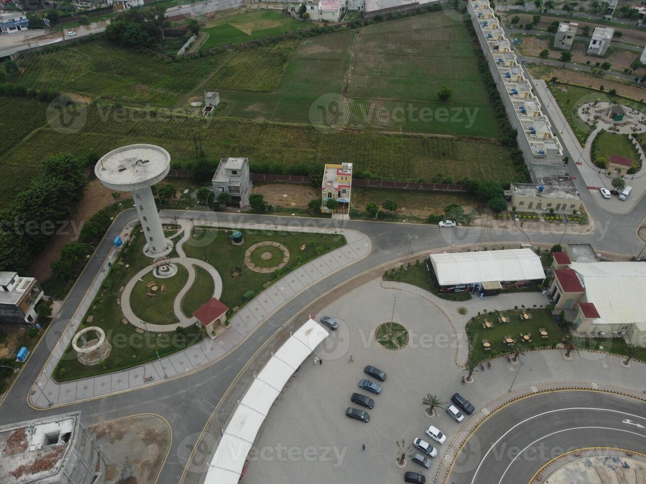 Beautiful residential areas in Lahore with drone on November 18, 2023 photo