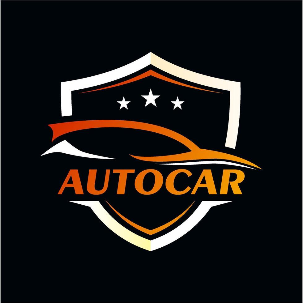 autocar shield logo template vector