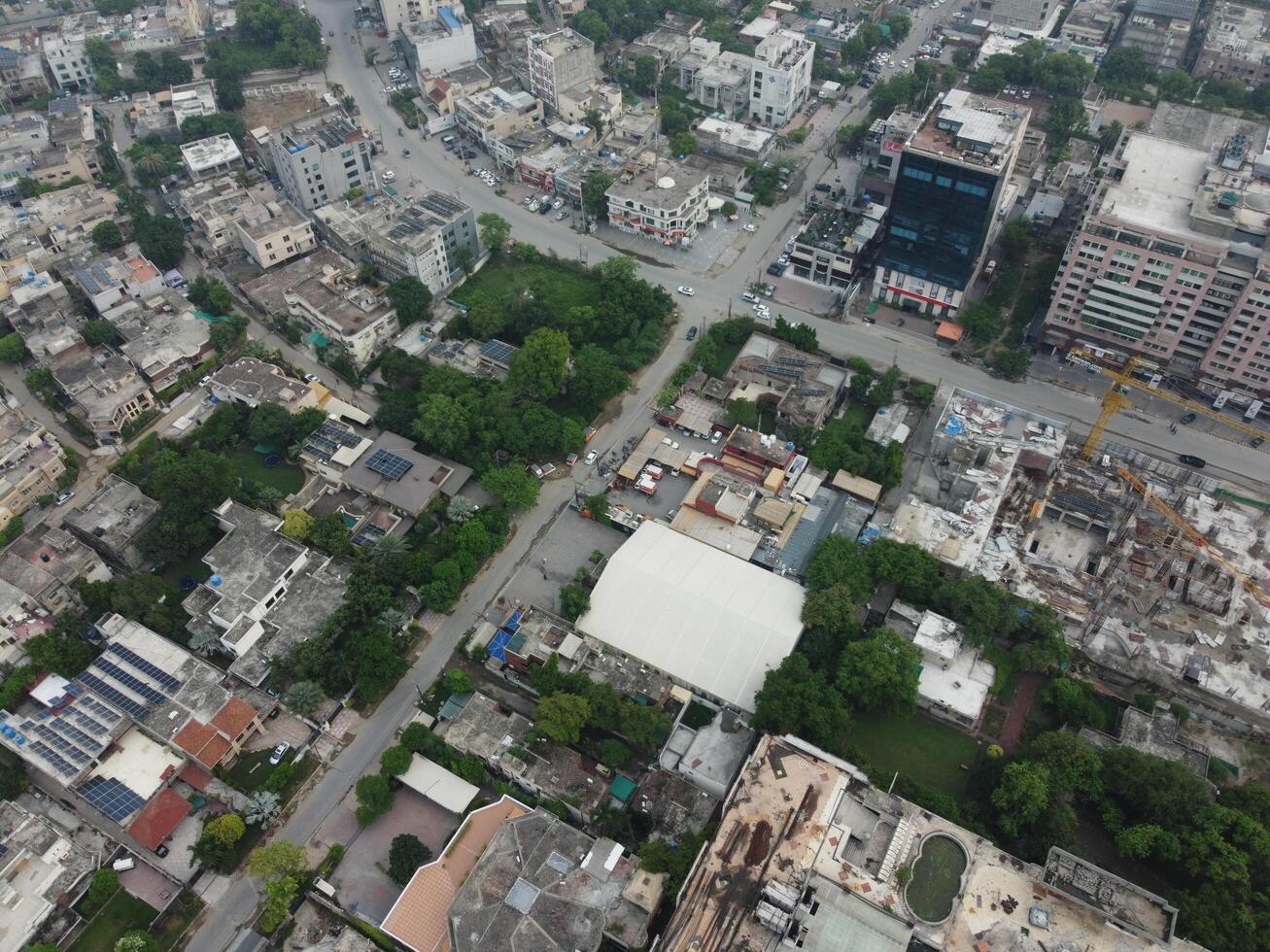 High angle view of green area of Lahore Pakistan on July 22, 2023 photo
