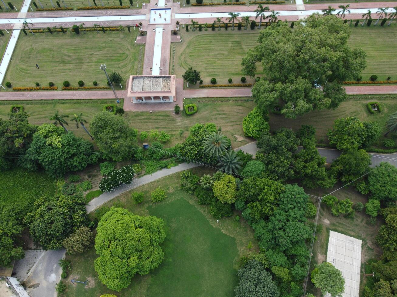 High angle view of green area of Lahore Pakistan on July 22, 2023 photo