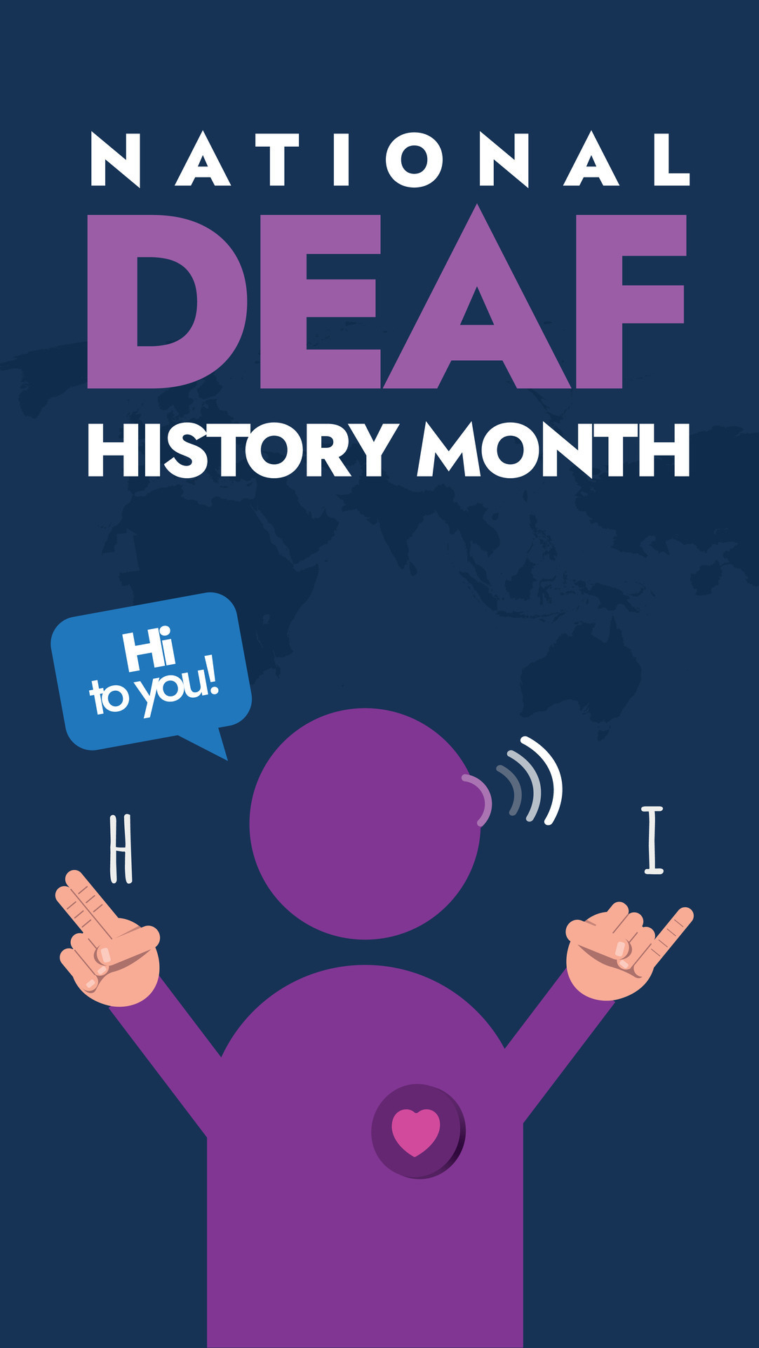 National Deaf History Month. National deaf history month celebration story banner, social media
