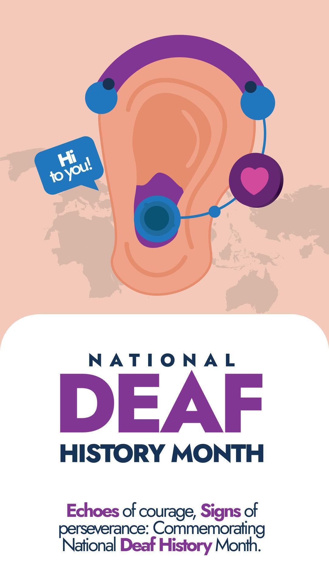 National Deaf history month.Deaf history month celebration story banner