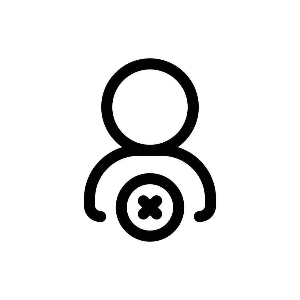Simple Profile Denied line icon isolated on a white background vector