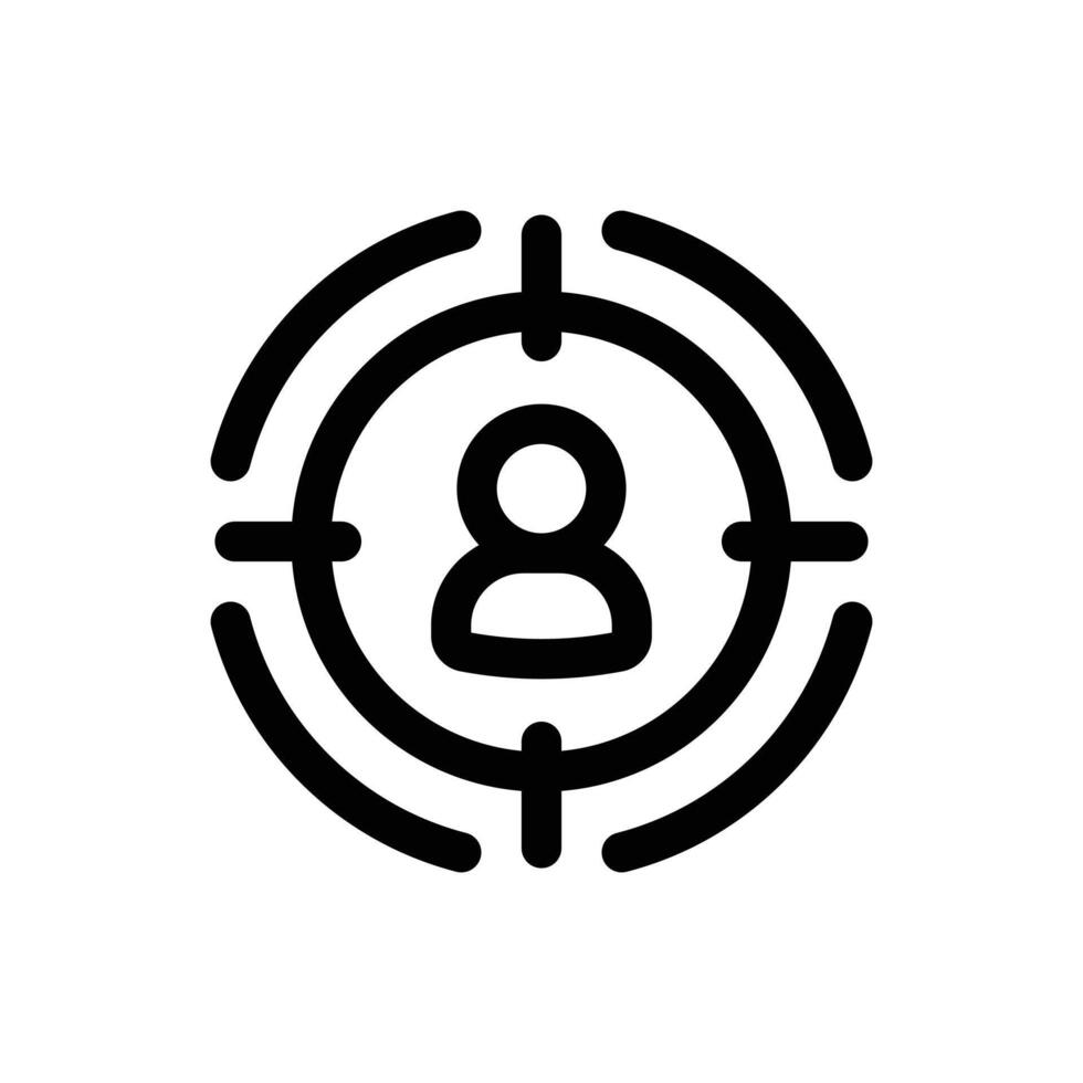Simple Target Candidate line icon isolated on a white background vector