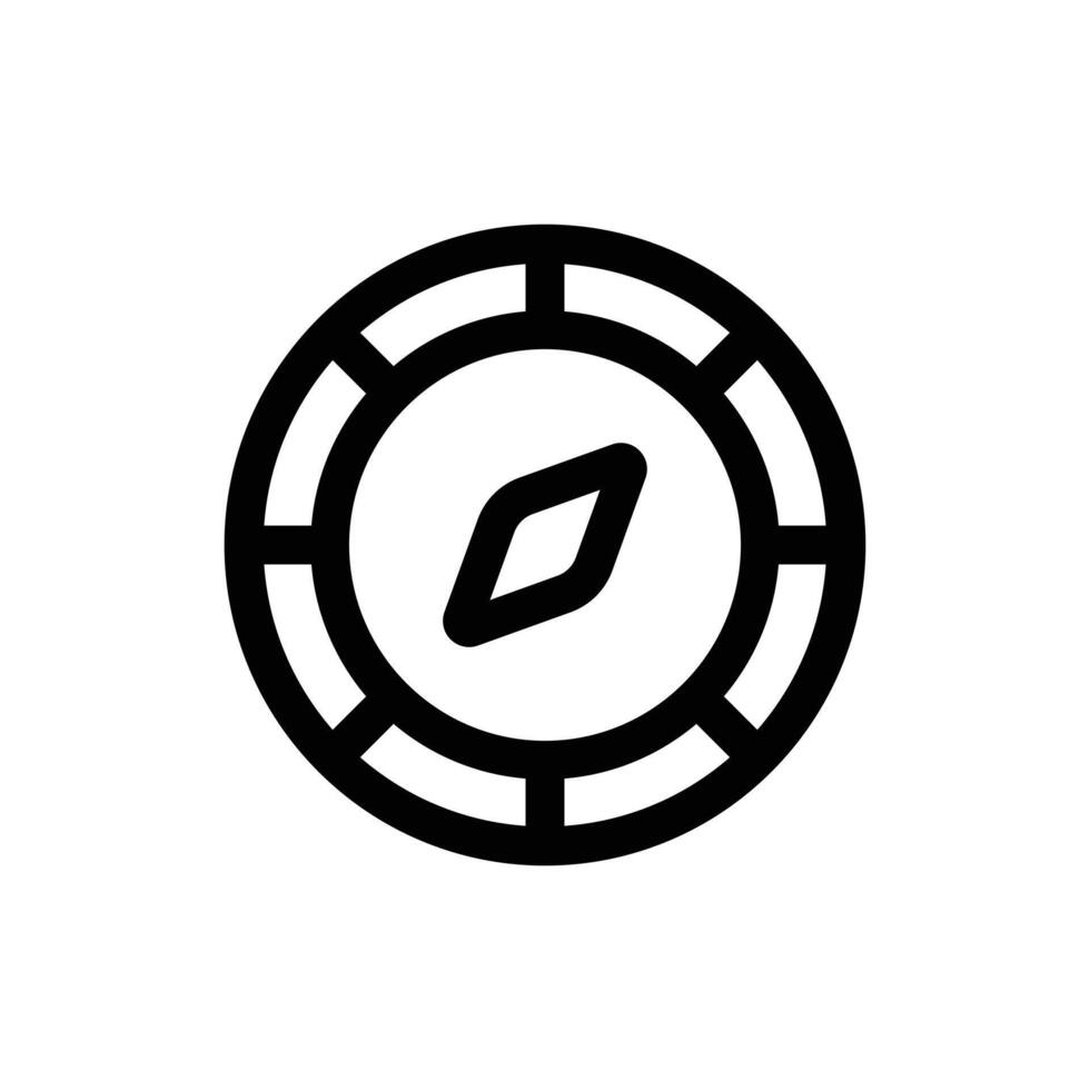 Simple Compass line icon isolated on a white background vector