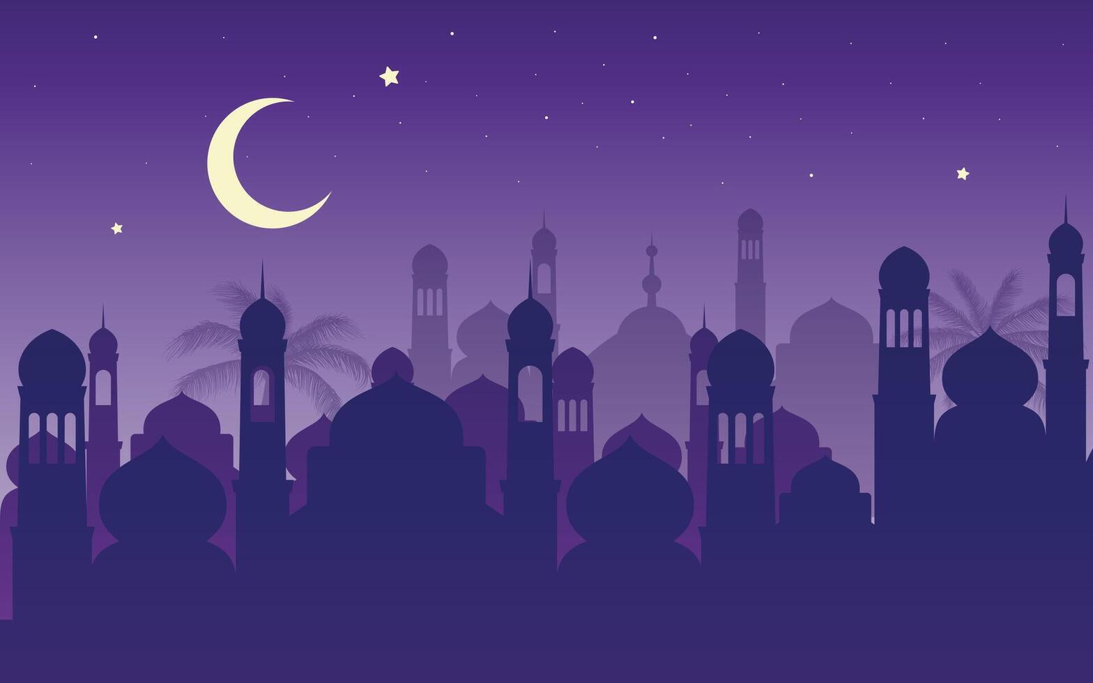 ramadan kareem, plantilla de banner islámico de mezquita de silueta vector