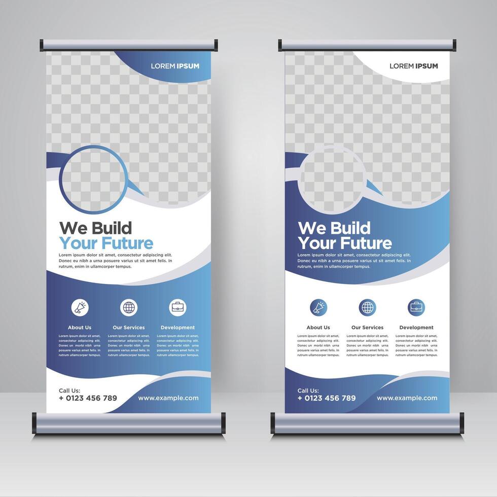 rollup corporativo o plantilla de diseño de banner x vector