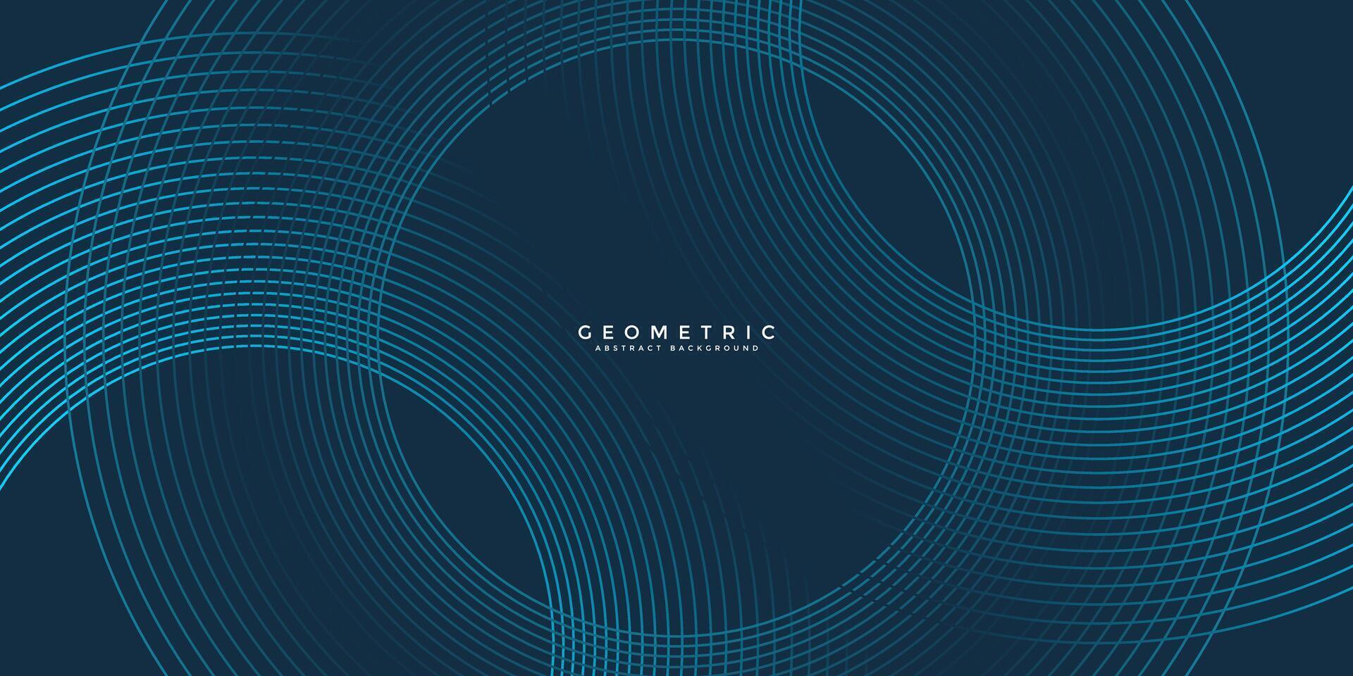 Dark blue abstract background with glowing geometric lines. Modern shiny blue rounded square lines pattern. Elegant graphic design. Futuristic technology concept. illustration vector