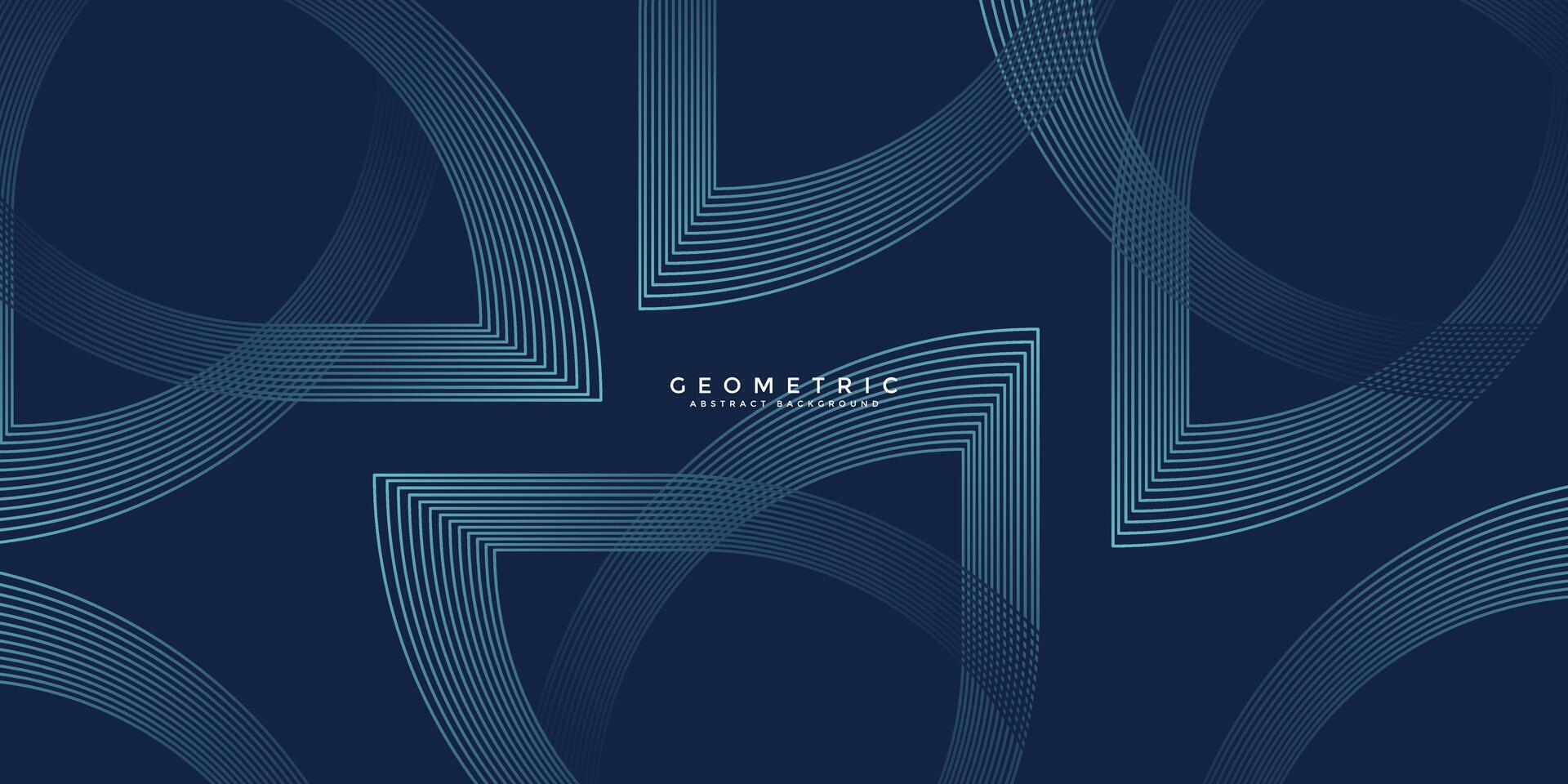 oscuro azul resumen antecedentes con brillante geométrico líneas. moderno brillante azul redondeado cuadrado líneas modelo. elegante gráfico diseño. futurista tecnología concepto. ilustración vector