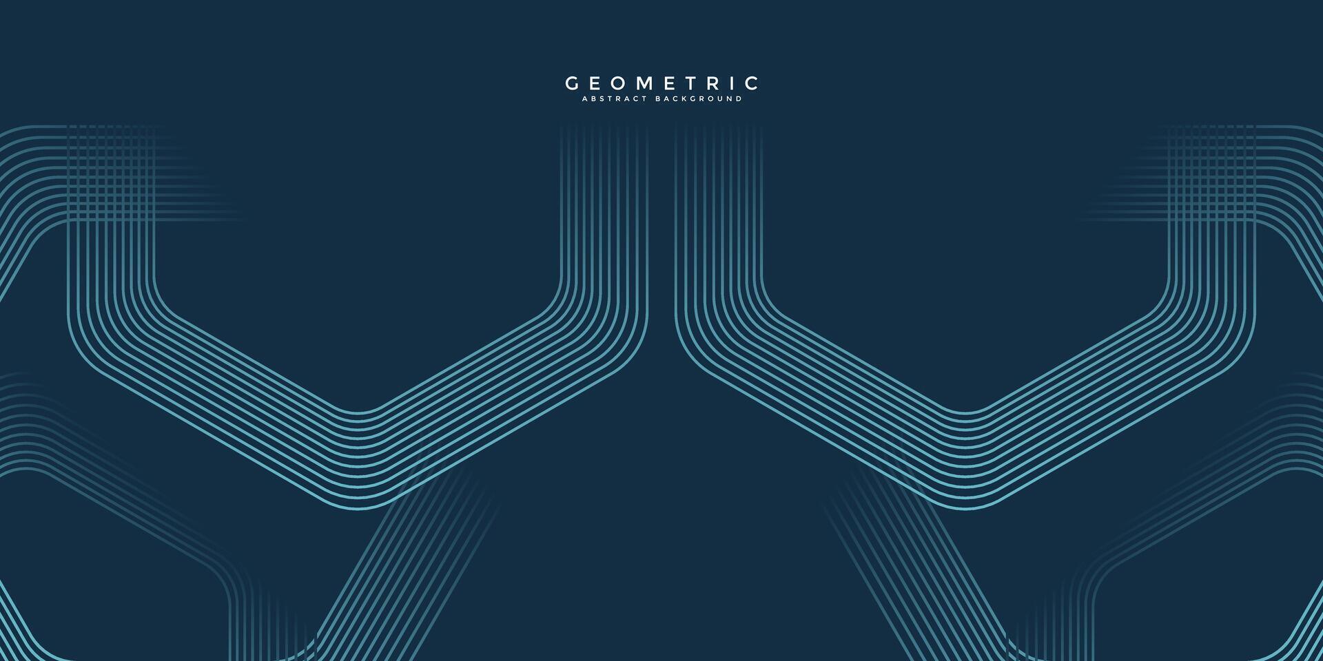 Dark blue abstract background with glowing geometric lines. Modern shiny blue rounded square lines pattern. Elegant graphic design. Futuristic technology concept. illustration vector