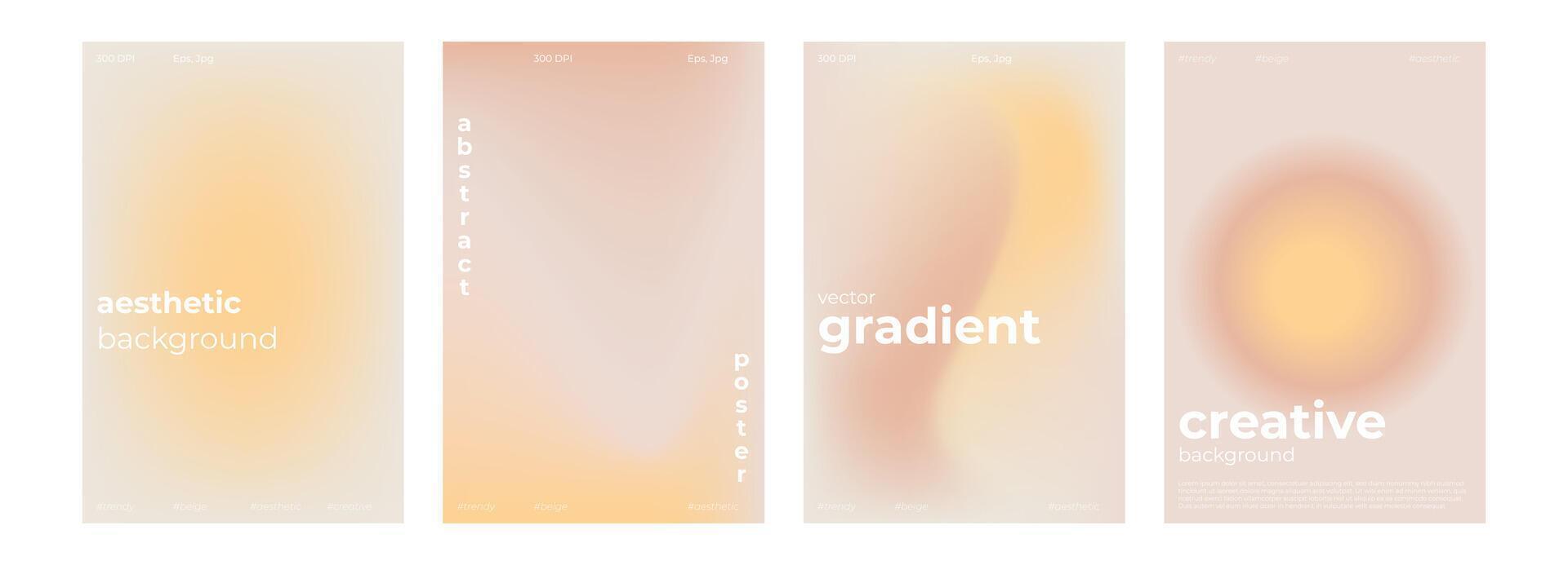 Y2k Aesthetic abstract nude gradient background with beige, pink, pastel, soft blurred pattern. Poster for social media stories, album covers, banners, templates for digital marketing vector
