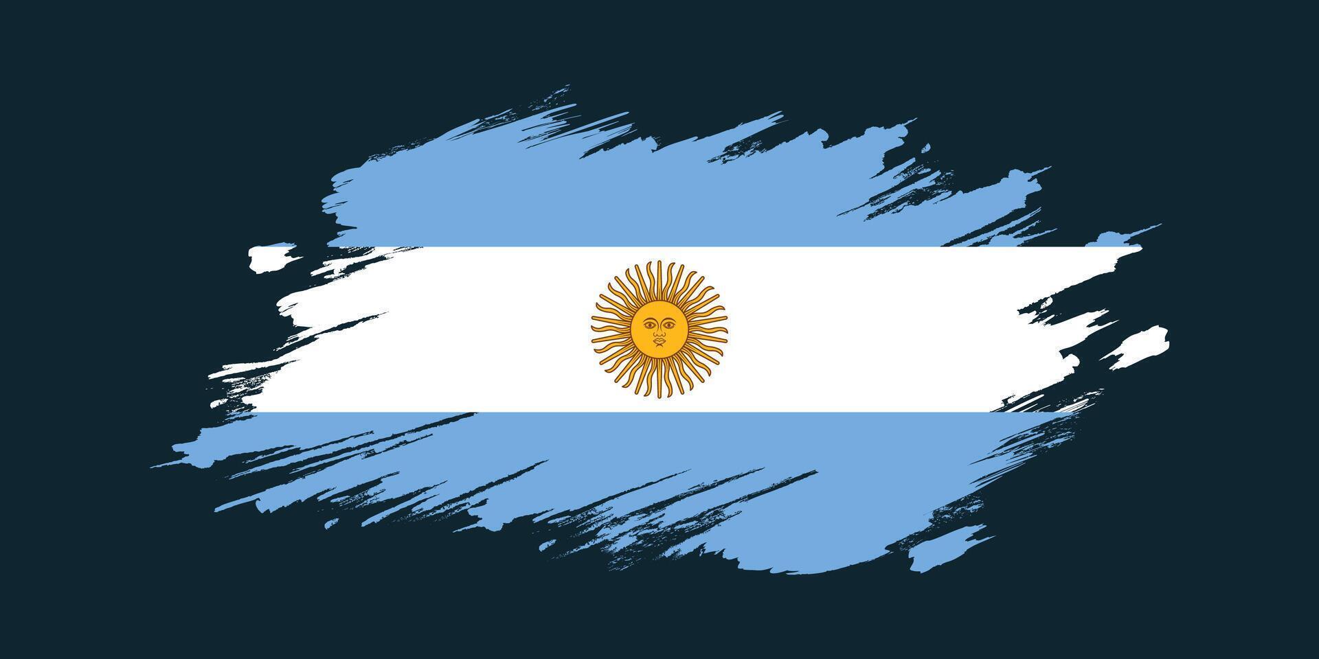 argentina bandera en cepillo pintar estilo vector