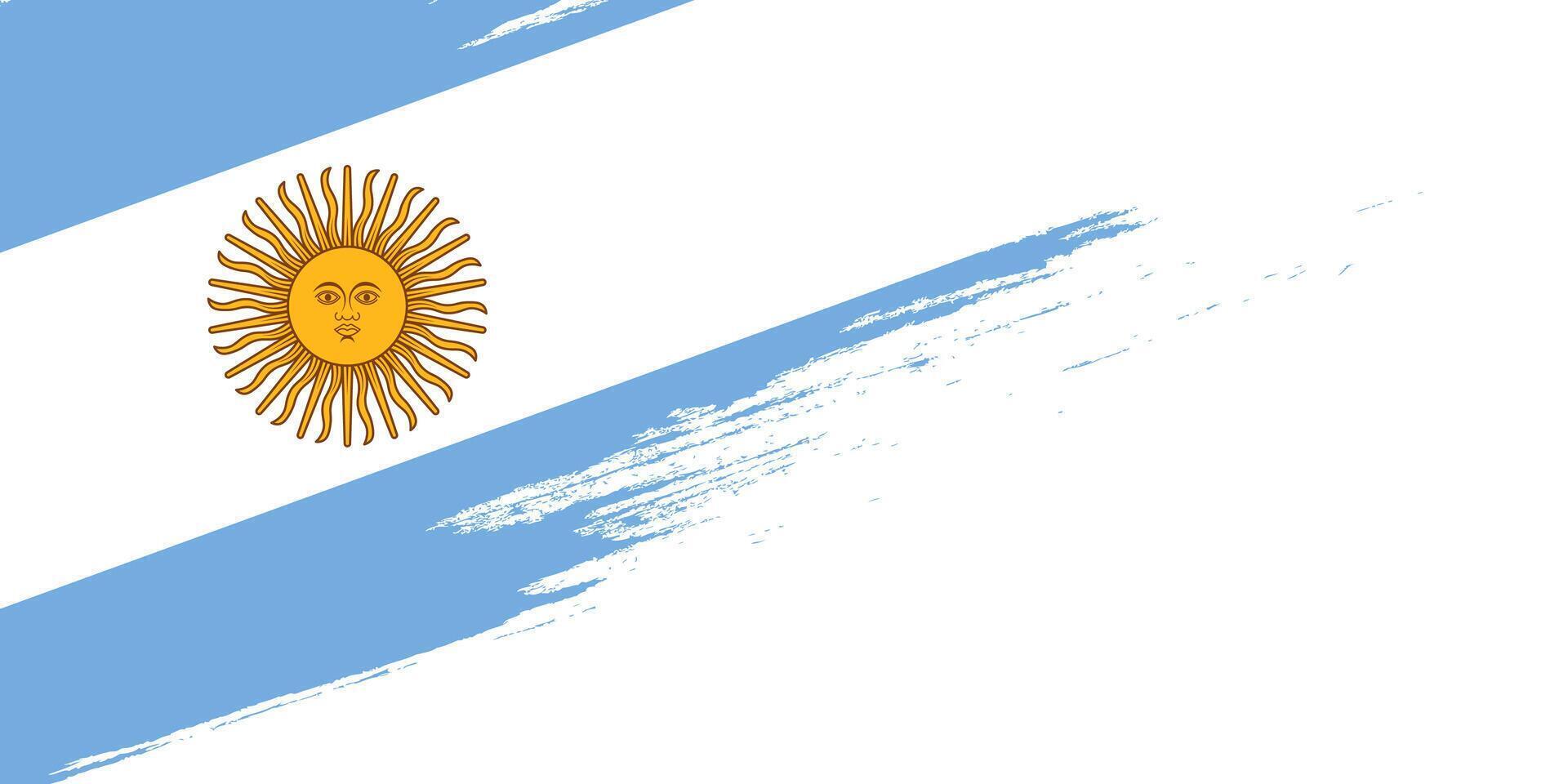 argentina bandera en cepillo pintar estilo vector