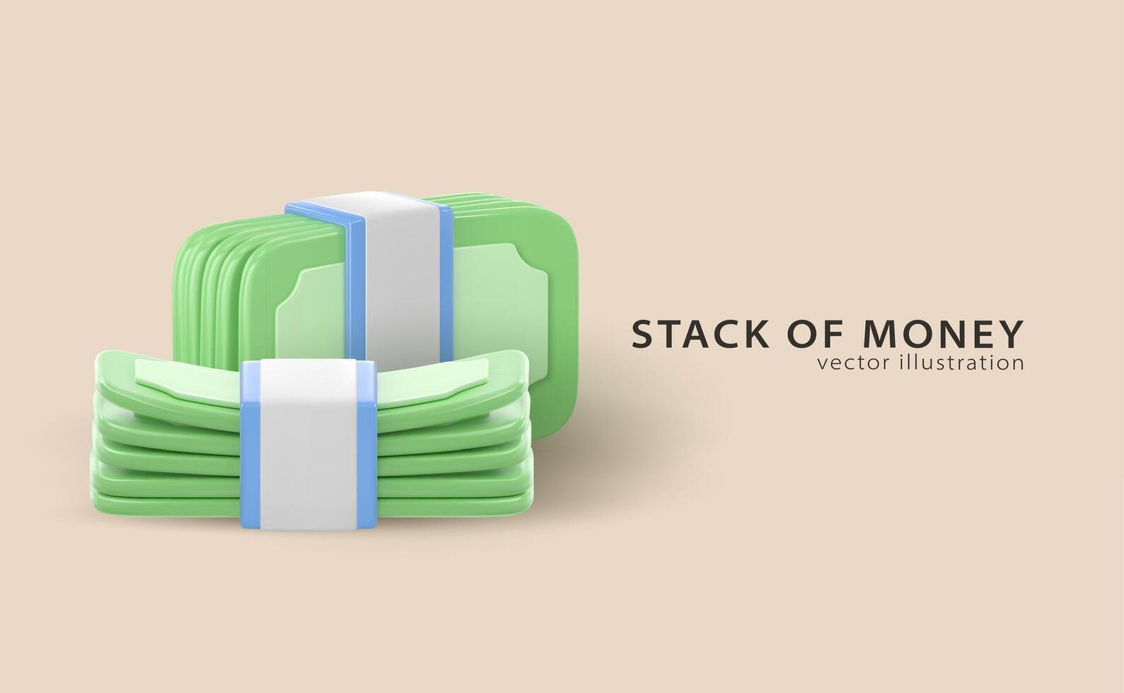 3d icon money, bank banknotes vector