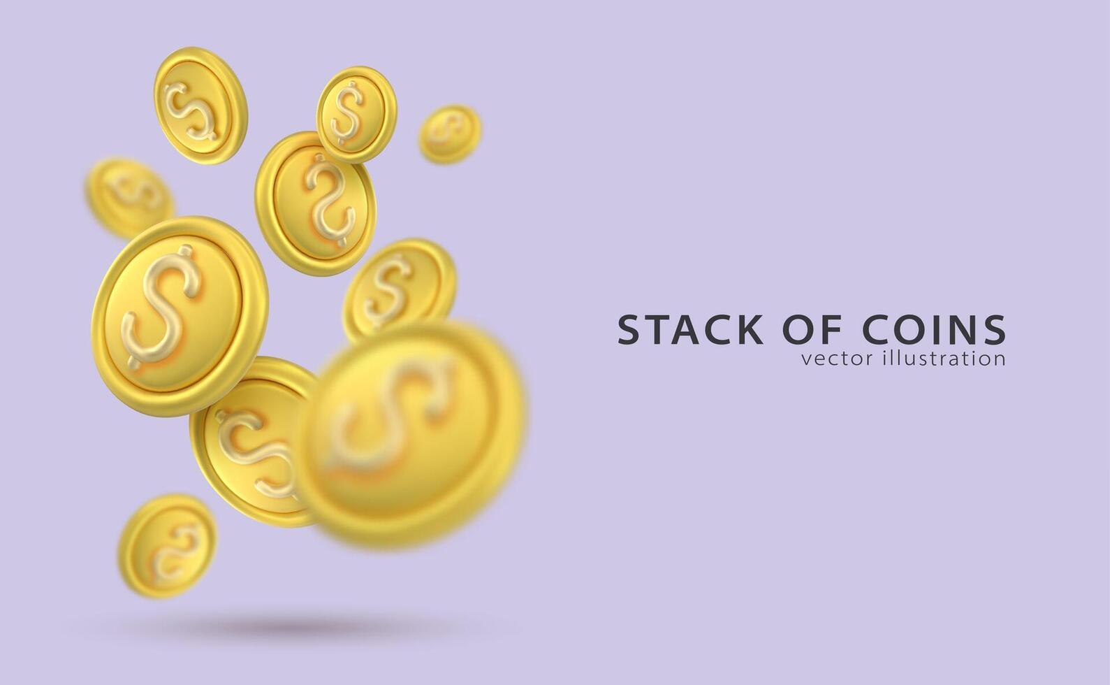 3D Token Coin Icons vector