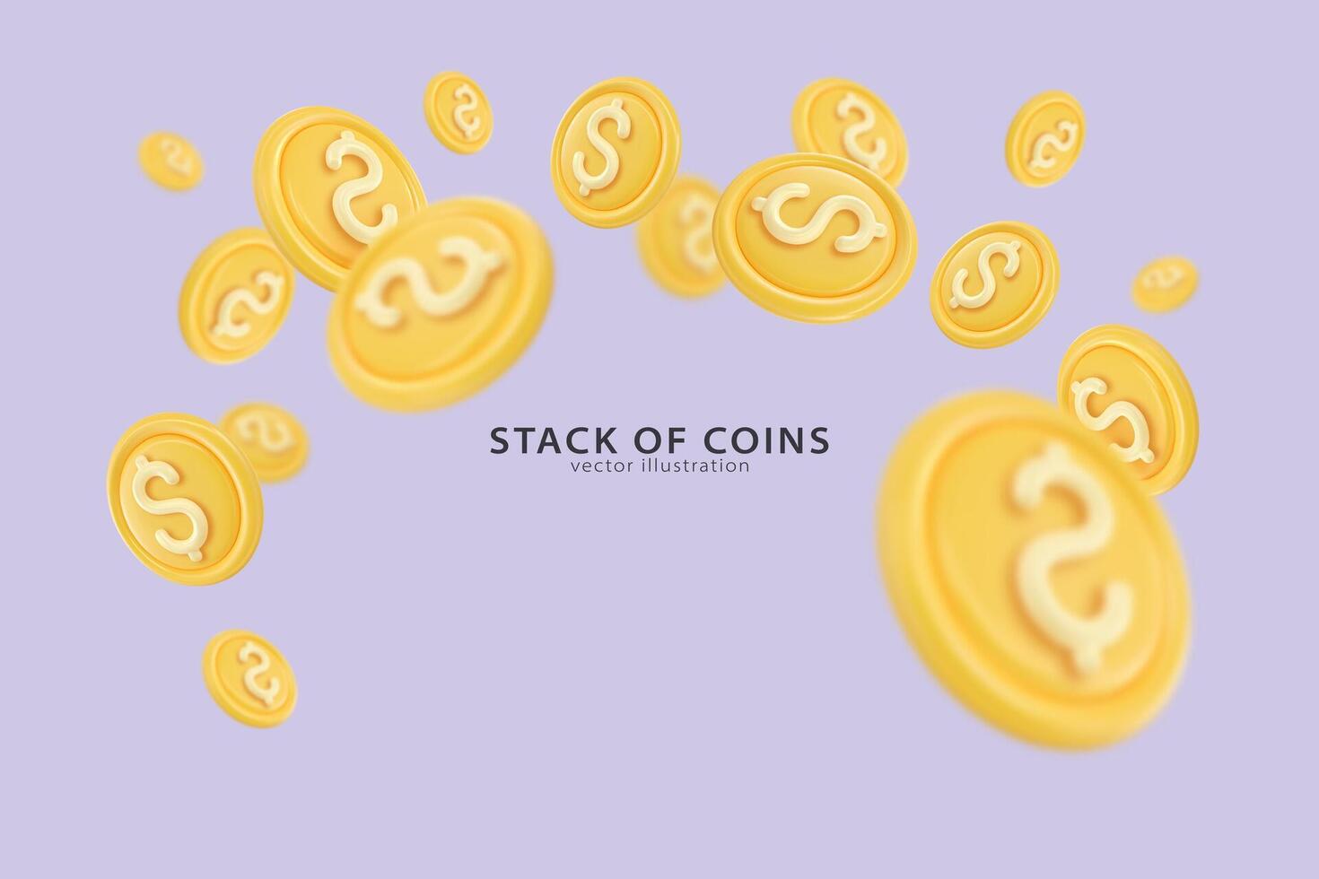 3D Token Coin Icons vector