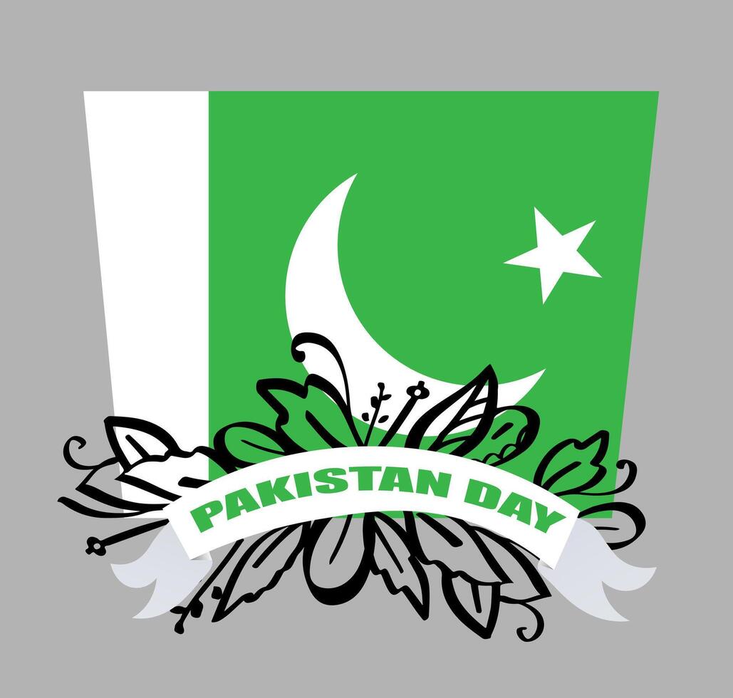 Pakistan Day on March 23rd. National holiday in Pakistan commemorating the Lahore Resolution passed on 23 March vector