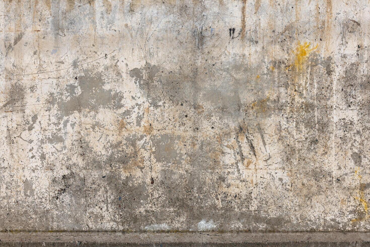 scratched shabby old whitewash on concrete wall texture and flat full-frame closeup background photo