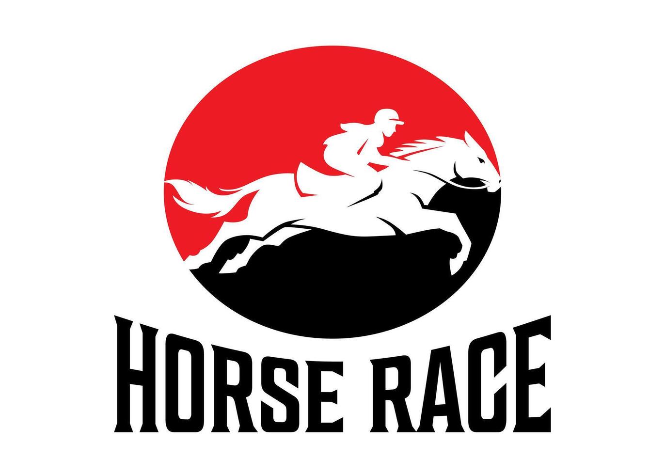 horse racing idea logo design vector