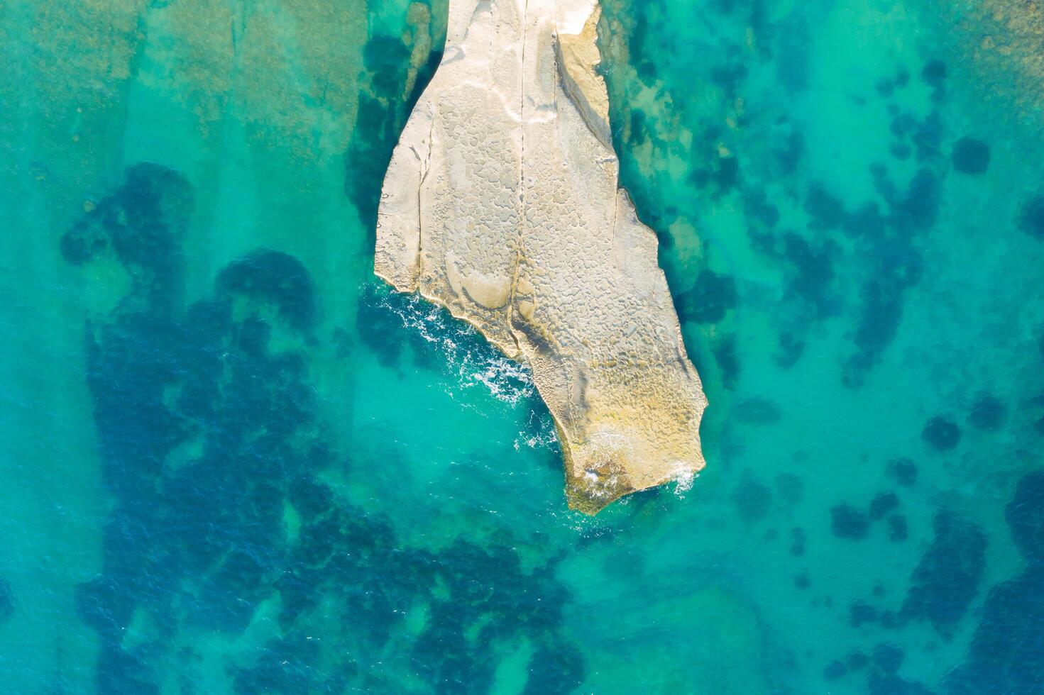 Aerial view of nature landscape of Ghajn Tuffieha bay.Malta island photo